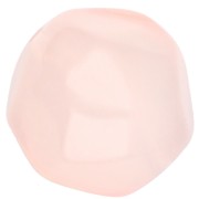Perle ronde irrégulière facettée 14 mm en résine transparente - Rose pâle