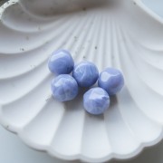 Perle ronde irrégulière facettée 14 mm en résine opaque - Gris glacier marbré