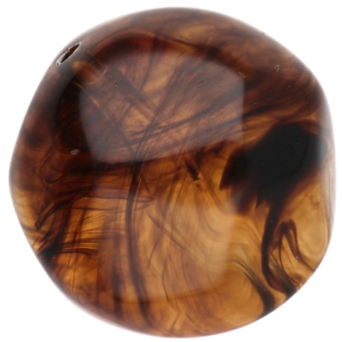 Perle ronde irrégulière facettée 16 mm en résine translucide - Topaz marbré x1