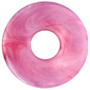 Pendentif donuts 21 mm en résine - Framboise marbré x1