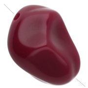 Perles nuggets irréguliers 13x9 mm en résine opaque - Lie de vin x8