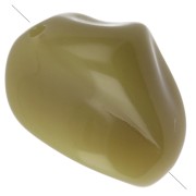 Perles nuggets irréguliers 13x9 mm en résine opaque - Vert olive x8