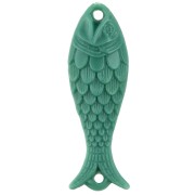 Intercalaire poisson 27x9 mm en résine - Vert turquoise x1