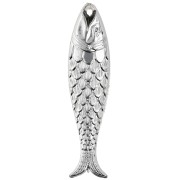 Pendentif poisson 48x11.5 mm en résine - Argenté x1