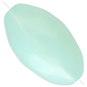 Perle olive irrégulière martelée 30x18 mm en résine translucide - Vert d'eau x1