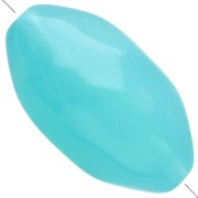 Perles - Perle olive irrégulière martelée 30x18 mm en résine translucide - Bleu Caraïbes x1 Perle olive irrégulière martelée 30x18 mm en résine translucide - Bleu Caraïbes x1