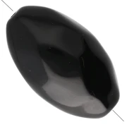 Perle olive irrégulière martelée 30x18 mm en résine opaque - Noir x1
