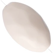 Perle olive irrégulière martelée 30x18 mm en résine opaque - Blanc de Lin x1