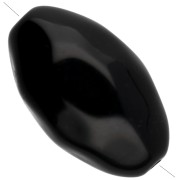 Perle olive irrégulière martelée 24x15 mm en résine opaque - Noir x1
