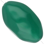 Perle olive irrégulière martelée 24x15 mm en résine translucide - Jade x1