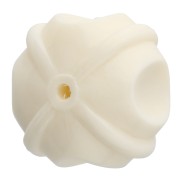 Perles rondelles travaillés 16 mm en résine opaque - Ivoire x4|raw }}