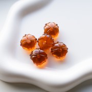 Perles rondelles travaillés 18 mm en résine transparente - Topaz x1