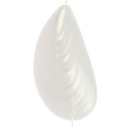 Perle moule 34x18.5 mm en résine - Blanc irisé x1|raw }}
