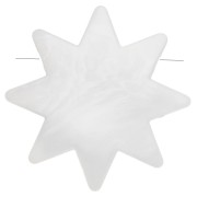 Perle soleil 28 mm en résine opaque - Blanc marbré effet mat x1