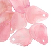 Sequins pétales de fleurs incurvés 14x10.5 mm en résine - Rose marbré x8|raw }}