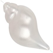 Perle coquillage 27x15 mm en résine opaque - Blanc nacré x1|raw }}