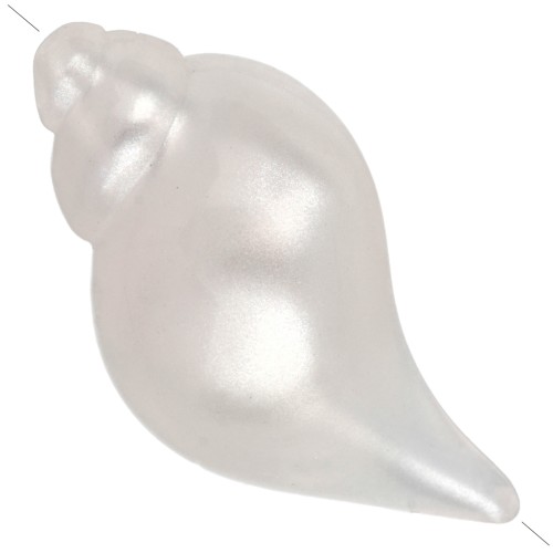 Perle coquillage 27x15 mm en résine opaque - Blanc nacré x1
