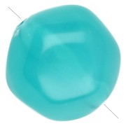 Perles rondes irrégulières 15 mm en résine translucide - Bleu Caraïbes x4 