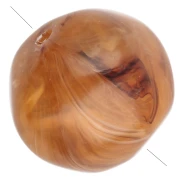 Perles rondes irrégulières 15 mm en résine translucide - Abricot marbré x4