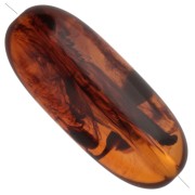 Perle olive 34x14 mm en résine translucide - Ambre marbré x1|raw }}