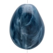 Perle plate irrégulière 25x20 mm en résine opaque - Bleu pétrole marbré x1|raw }}