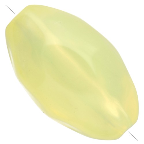 Perle olive irrégulière martelée 24x15 mm en résine transparent - Jaune pâle x1