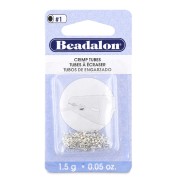 Perles tubes à écraser 1.2x1 mm - Beadalon - Argenté x160|raw }}