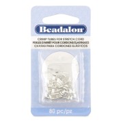 Perles tubes à écraser 3x2 mm pour cordon élastique 0.8 mm - Argenté x80