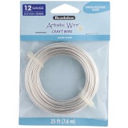 Fil de cuivre rond 2.1 mm Artistic Wire - Plaqué Argent anti-ternissement x7.6m|raw }}