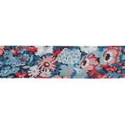 Blanc - Biais en tissu Liberty - Thorpe Hill - Bleu - Rouge - Blanc x1m Biais en tissu Liberty - Thorpe Hill - Bleu - Rouge - Blanc x1m