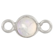 Intercalaire rond 4.5 mm avec pierre gemme - Argent 925 - Opale