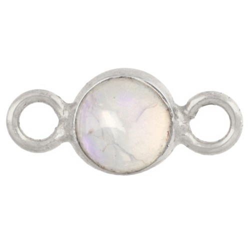 Intercalaire rond 4.5 mm avec pierre gemme - Argent 925 - Opale