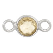 Intercalaire rond facetté 4.5 mm avec pierre gemme - Argent 925 - Citrine x1