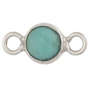 Intercalaire rond 4.5 mm avec pierre gemme - Argent 925 - Turquoise x1