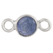 Intercalaire rond facetté 4.5 mm avec pierre gemme - Argent 925 - imitation Saphir