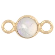 Intercalaire rond 4.5 mm avec pierre gemme - Argent 925 Doré à l'or fin - Opale x1