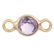 Intercalaire rond facetté 4.5 mm pierre gemme - Argent 925 Doré Or fin - Amethyste