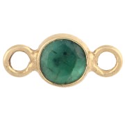 Intercalaire rond facetté 4.5 mm pierre gemme Argent 925 Doré Or fin - imit Emeraude