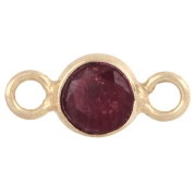 Intercalaire rond facetté 4.5 mm pierre gemme - Argent 925 Doré Or fin - imit Rubis