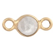 Intercalaire rond facetté 4.5mm pierre gemme Argent 925 Doré Or fin - Pierre de lune