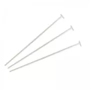 Clous tête plate 25x0.4 mm en Argent 925 x10