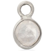 Breloque ronde facettée 4.5 mm pierre gemme - Argent 925 - Pierre de lune
