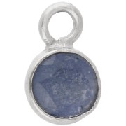 Breloque ronde facettée 4.5 mm en pierre gemme - Argent 925 - Saphir