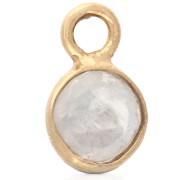 Breloque ronde facettée 4.5mm pierre gemme Argent 925 Doré Or fin - Pierre de lune
