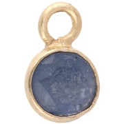 Breloque ronde facettée 4.5 mm pierre gemme - Argent 925 Doré Or fin - imit Saphir