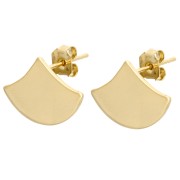 Clous d'oreilles style oriental avec anneaux ouvert 12 mm - Doré à l'or fin x2