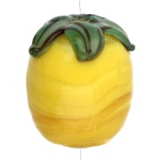 Perle citron 13x11 mm en verre - Jaune - Vert feuille x1|raw }}