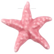 Pendentif étoile de mer 39x41 mm en céramique - Rose clair x1