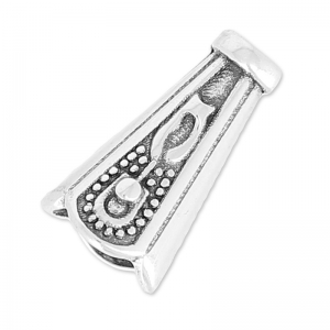 Cônes décorés 7x12,6 mm Placage Argent fin vieilli x2
