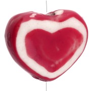 Perle coeur 12x14 mm en céramique - Rouge x1
